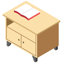 
A wooden chest of drawers to store files and other things
