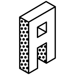 
3d alphabet letter vector icon
