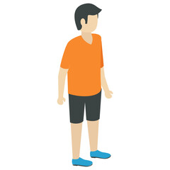 
A student is ready for school by wearing school bag 
