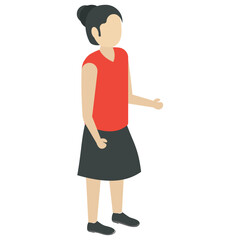 
An instructor is standing in a posture giving guidance to audience 
