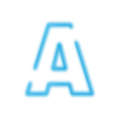 
A neon capital a is an alphabetic 
