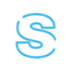 Fototapeta premium Neon letter having capital s shape 