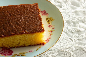 Homemade traditional Turkish dessert Revani