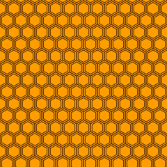 Orange honeycomb seamless pattern. Sweet ornament. Food vector illustration.