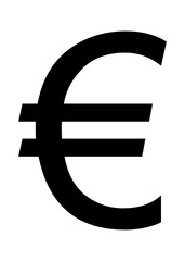 Euro symbol with a white background
