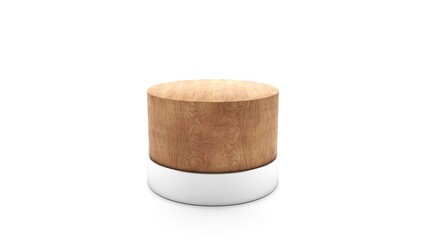 wood Podium - wooden Round Pedestal and Copy Space - Product Presentation Stand 