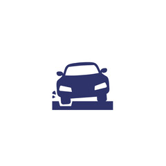 pothole icon with a car