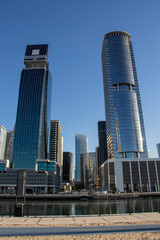Fototapeta na wymiar Skyscrapers of Business bay district of Dubai, UAE.
