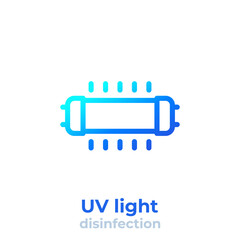 UV light disinfection line icon
