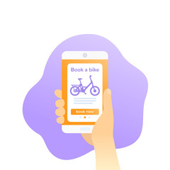 Book a bike app, vector design