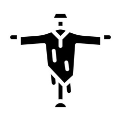 garden scarecrow glyph icon vector black illustration