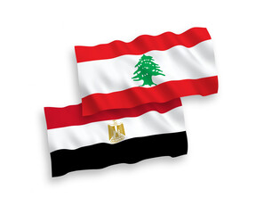 Flags of Lebanon and Egypt on a white background