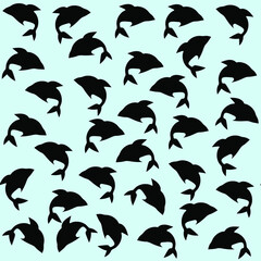 seamless pattern with Dolphin 