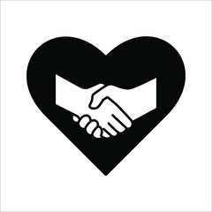 Handshake with love vector illustration on white background