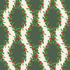 Holly Branches Seamless Garland