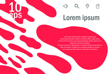 Minimal design with red abstract spots on white. Vector background template for web, brochure, cover, design, advertasing banner etc. 10 eps.