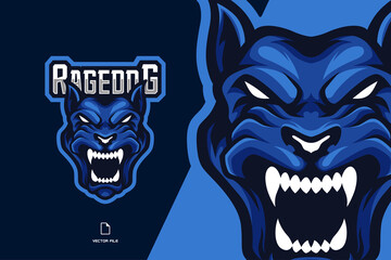 angry dog mascot esport logo for game sport team illustration © eryusan