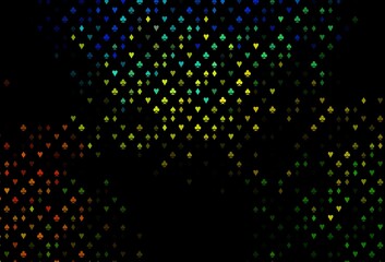 Dark Blue, Yellow vector texture with playing cards.