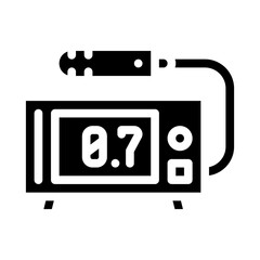 geiger counter glyph icon vector black illustration