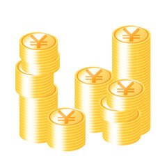 積まれた硬貨　円