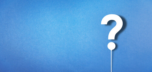 question mark on blue background, question mark concept