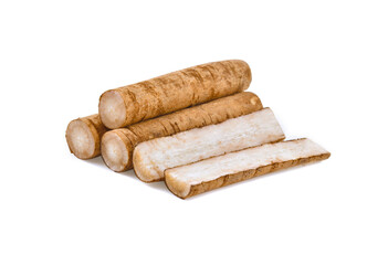 burdock roots or kobo isolated on white background