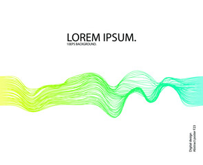 Vector abstract background with a glitch dynamic bright waves, lines. Wavy dynamic 10 eps background. Illustration suitable for cover, design, text, advertising banner. 