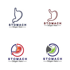 Stomach Health Logo vector illustration design - creative Gastroenterology Healthy Logo element icon, Stomach healthcare icon vector template