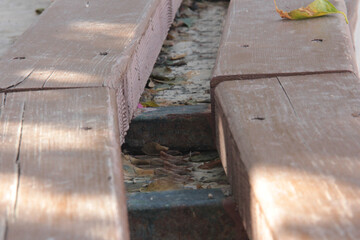 
decorative stone pavement road in the park