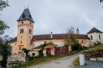 Fototapeta na wymiar Vimperk (Winterberg) castle, Renaissance chateau in the national park and protected landscape area of Sumava, South Bohemia, Czech Republic