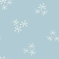Cute Hand Drawn Snowflake Seamless Pattern