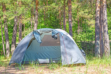 Tent on the beach. Tented tourist camp