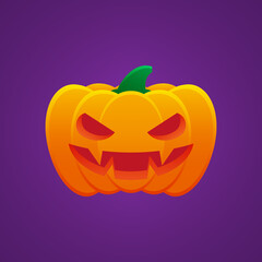 Halloween Jack O Lantern Pumpkin Expression Angry Emoticon