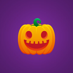 Halloween Jack O Lantern Pumpkin Expression Grin with Tooth Emoticon