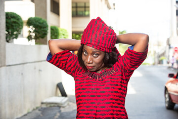 Beautiful African woman wearing a traditional clothes,
