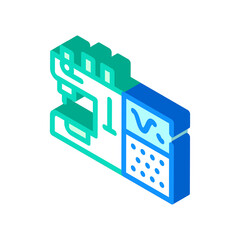 Fototapeta premium sewing machine with programmable embroidery isometric icon vector illustration