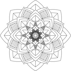 Easy Mandala coloring book simple and basic for beginners, seniors and children. Set of Mehndi flower pattern for Henna drawing and tattoo. Decoration in ethnic oriental, Indian style.