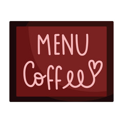 menu coffee shop board isolated icon style