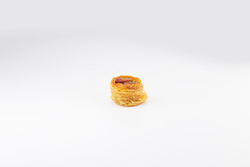 Middle eastern, Turkish sweet pastry baklava with pistachio isolated on white background
