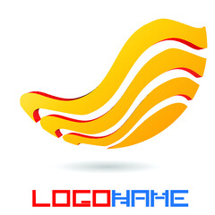 Vector Logo Design Template. Abstract Colorful Stripe Icon. Curved Lines on White Background. 