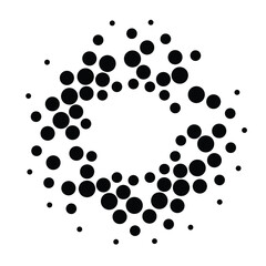 Halftone dots in circle form. round logo . vector dotted frame . design element