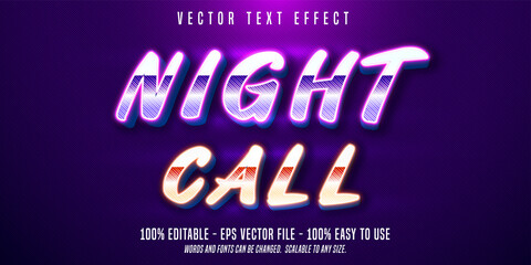 Night call text, cyberpunk style editable text effect