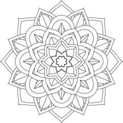 Easy Mandala coloring book simple and basic for beginners, seniors and children. Set of Mehndi flower pattern for Henna drawing and tattoo. Decoration in ethnic oriental, Indian style.