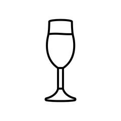 wine glass icon, line style
