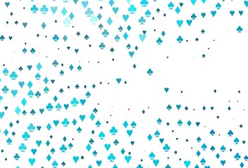 Light BLUE vector template with poker symbols.