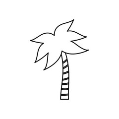 tropical palm icon, line style