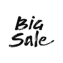 Big sale. Black and white sloppy lettering