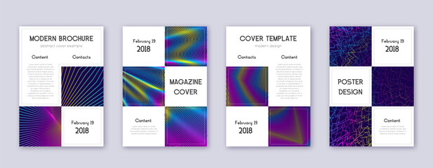 Business brochure design template set. Rainbow abs