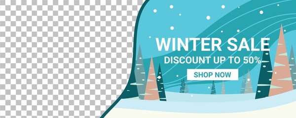 Winter and Christmas promotion sale banners. Promotional banners for selling your best products this month.
