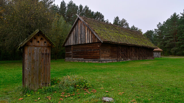 wooden barns from Podlasie in the vicinity of the city of Białystok in Podlasie in Poland